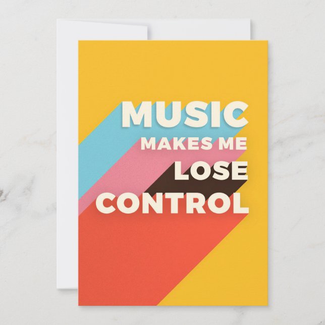 Music Art Music Makes Me Lose Control Save The Date (Front)