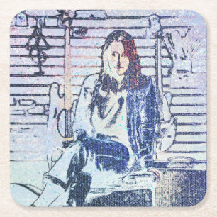 Music Art Print Square Paper Coaster