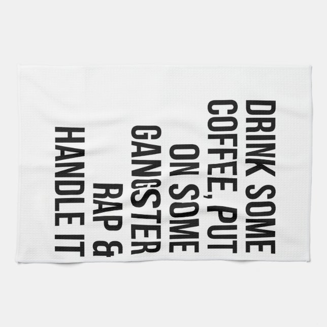 Music Art Rap And Handle It Tea Towel (Horizontal)