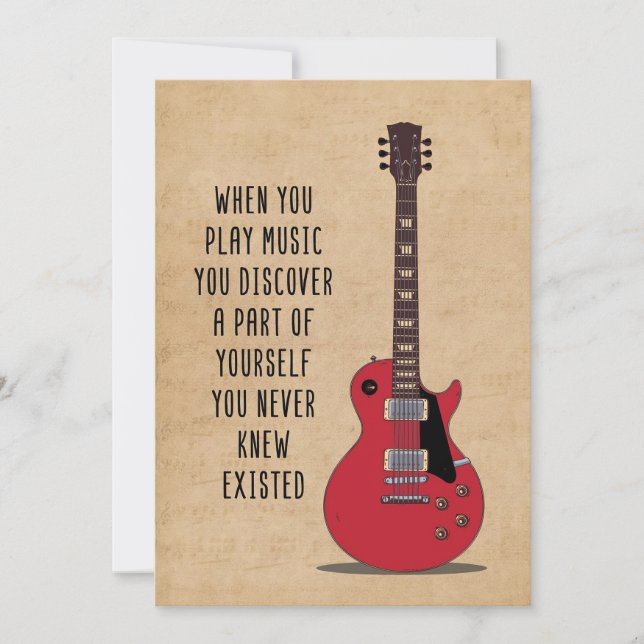 Music Art When You Play Music Thank You Card (Front)