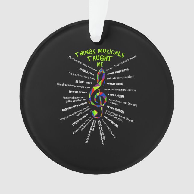 Music Atre Things Musicals Taught Me Actor 3 Ornament (Front)