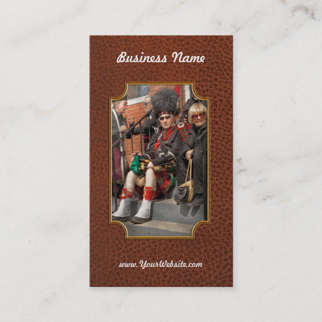 Music - Bag Pipes - Somerville, NJ - Piper resting Business Card (Front)