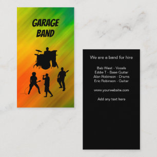 Music Band For Hire Business Cards