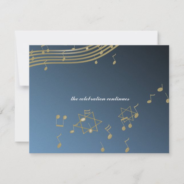 Music Bar Mitzvah/ Reception Card (Front)