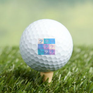 Music Bass Clef Pattern Pastel Golf Balls