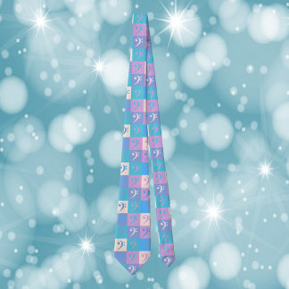 Music Bass Clef Pattern Pastel Tie