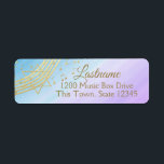 Music Bat Mitzvah Address<br><div class="desc">Music theme return address label to compliment our watercolor music bat mitzvah invitations. Golden Star of David with music staff and notes design of blue and purple watercolor.</div>