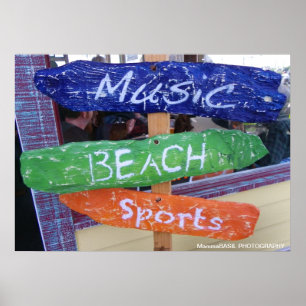 Music, Beach, Sports Poster! Poster