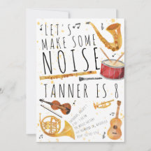 Music Birthday Party Invitation - Make Some Noise