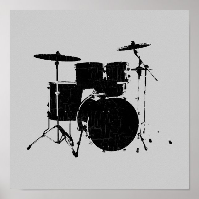 music, black drums poster (Front)