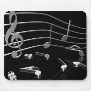music, black . Mousepad - Mauspad