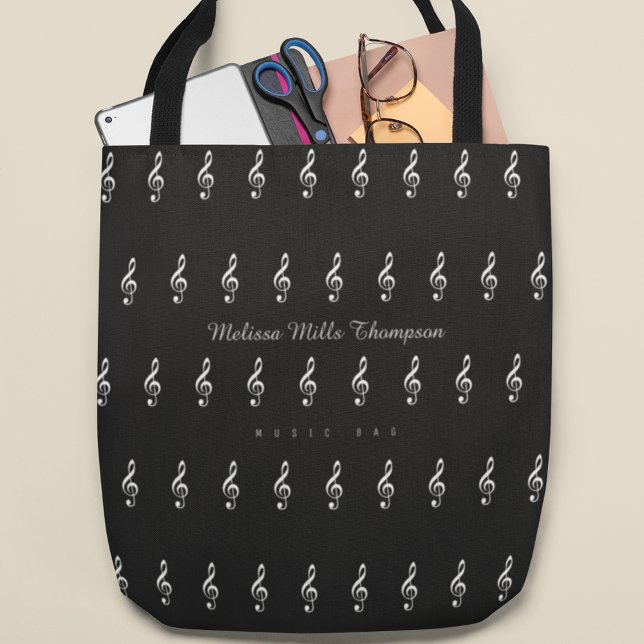 music black tote with name bag (Creator Uploaded)
