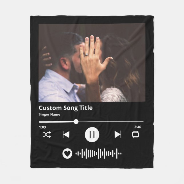 Music Blanket Scannable Code Custom Wedding Gift (Front)