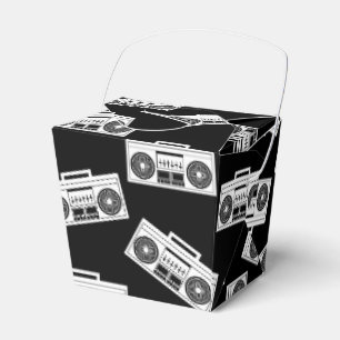 Music Boombox Print Art Pattern Boomboxes Black Favour Box