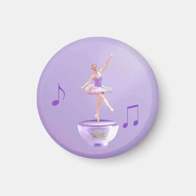 Music Box Ballerina Customisable Magnet (Front)