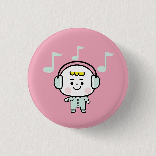 music boy 3 cm round badge (Front)