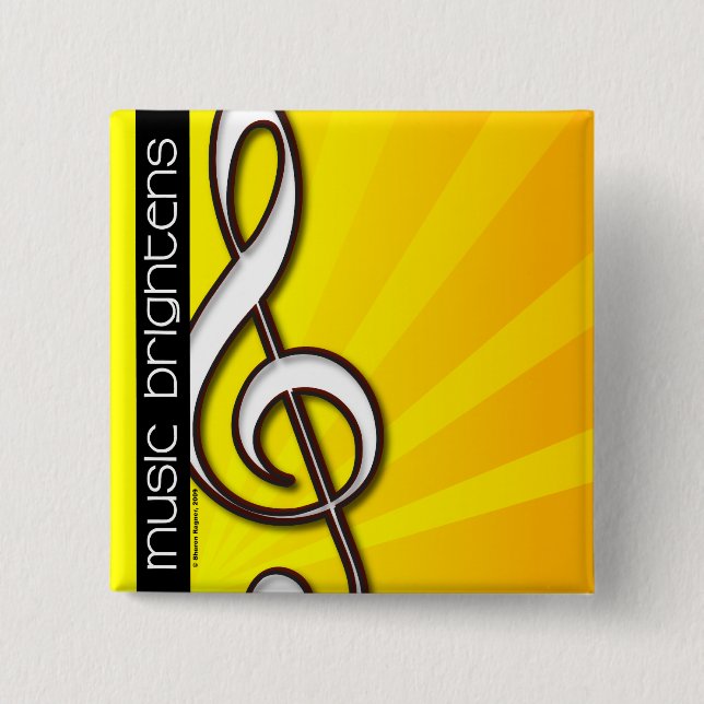 Music Brightens - Treble Clef Pin (Front)