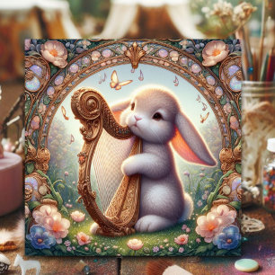 Music Bunny Art Nouveau Easter Holiday Card