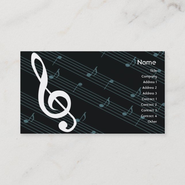 Music - Business Business Card (Front)