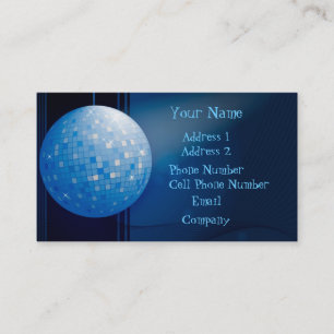 Music Business Card - Blue Disco Ball