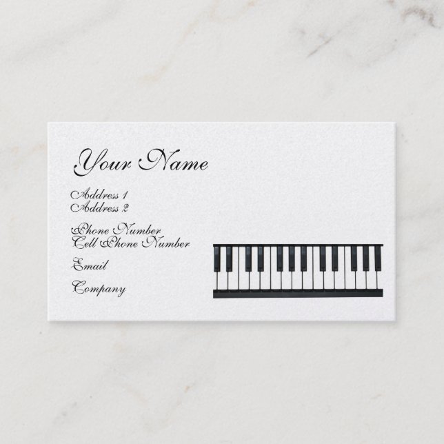 Music Business Card - Keyboard - Piano (Front)