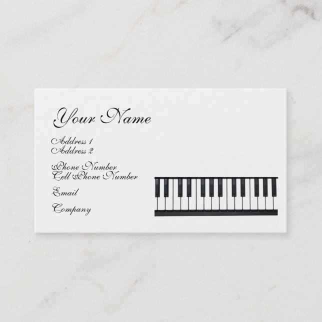 Music Business Card - Keyboard - Piano (Front)