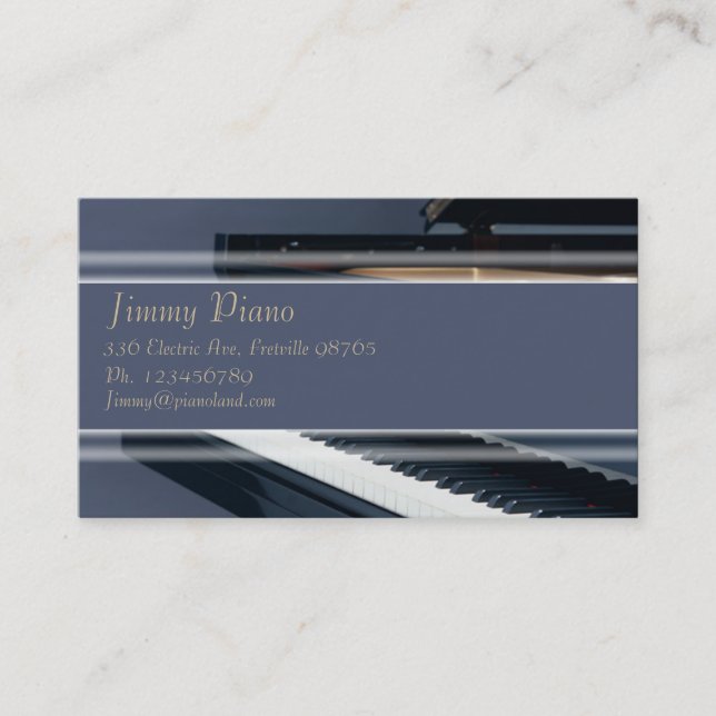 Music Business Card - Piano (Front)