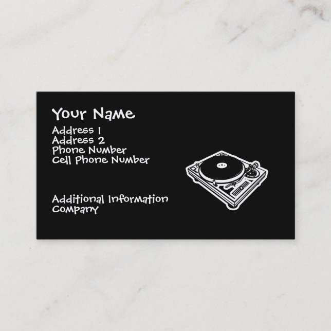 Music Business Card - Turntable - DJ (Front)