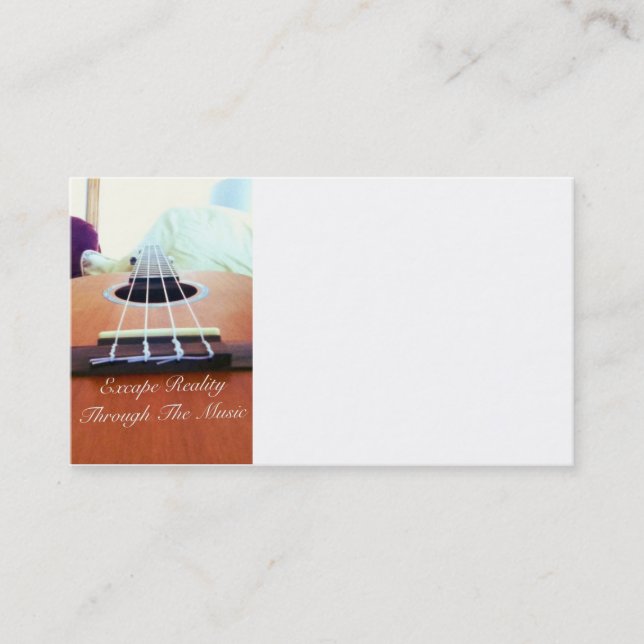 Music Business Card. (Ukulele Logo) Business Card (Front)