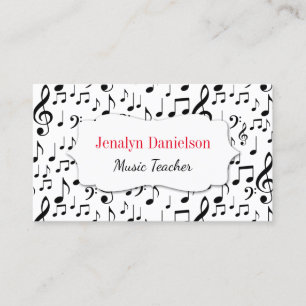 Music Business Cards Music Teacher Instructor