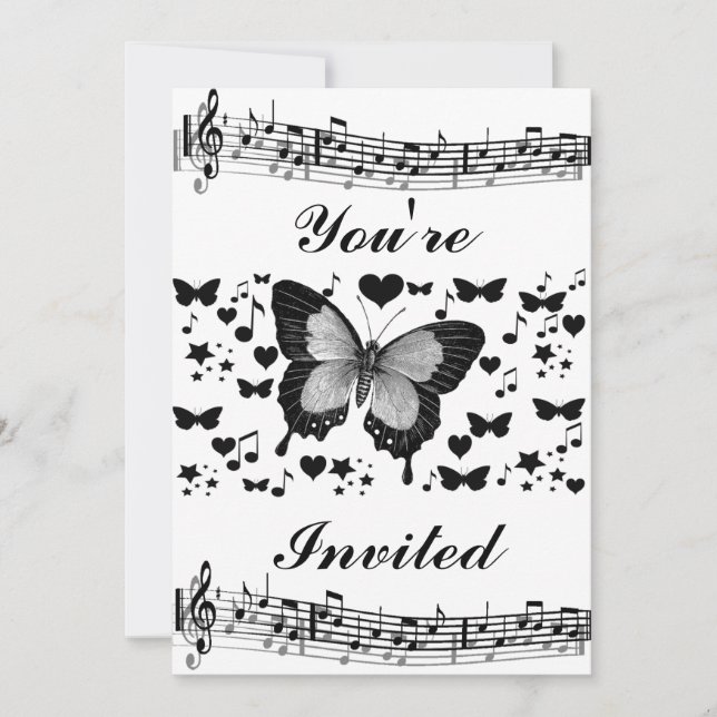 Music & Butterflies_ Invitation (Front)