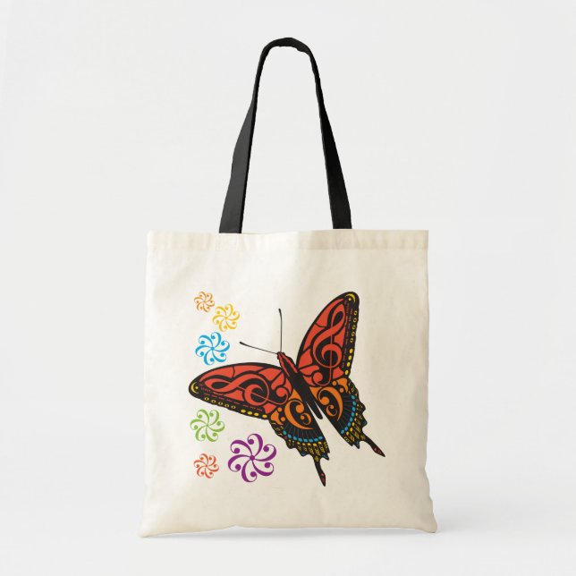 Music Butterfly Tote Bag (Front)