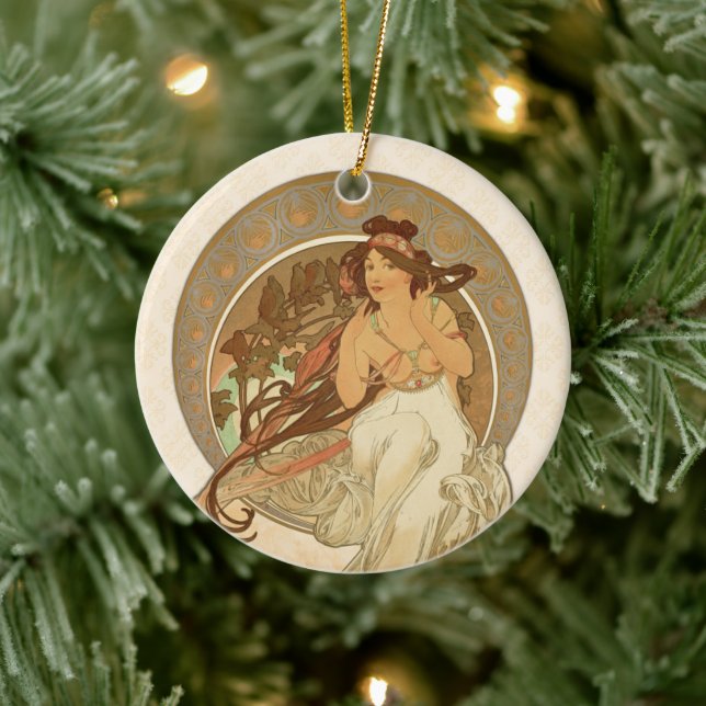 Music by Alphonse Mucha Ceramic Tree Decoration (Tree)