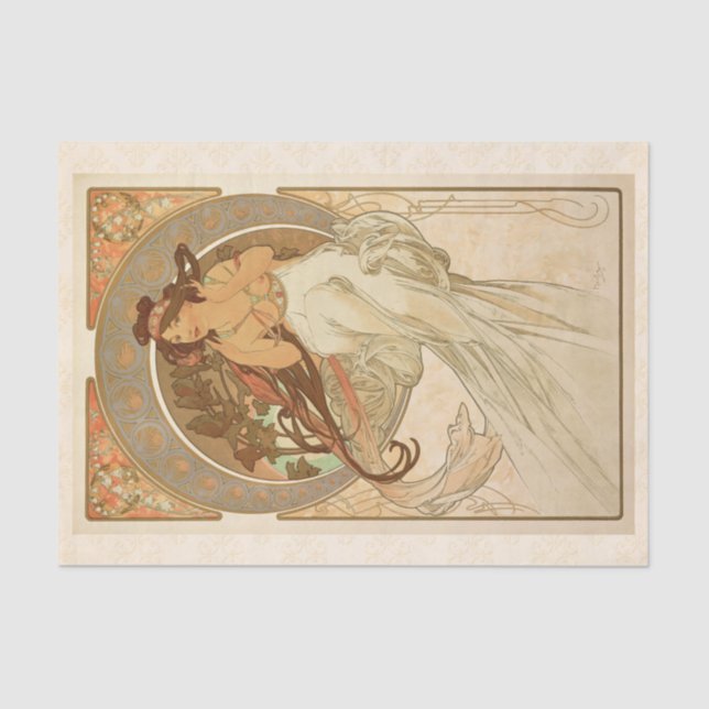 Music by Alphonse Mucha, Decoupage Tissue Paper (Front)
