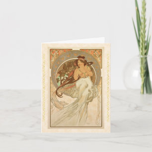 Music by Alphonse Mucha, Happy Birthday  Card