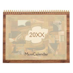 Music Calendar, Musical Instruments Illustrations Calendar