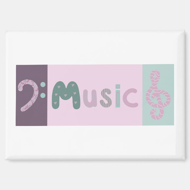 music card treble and bass clef magnet (Front)