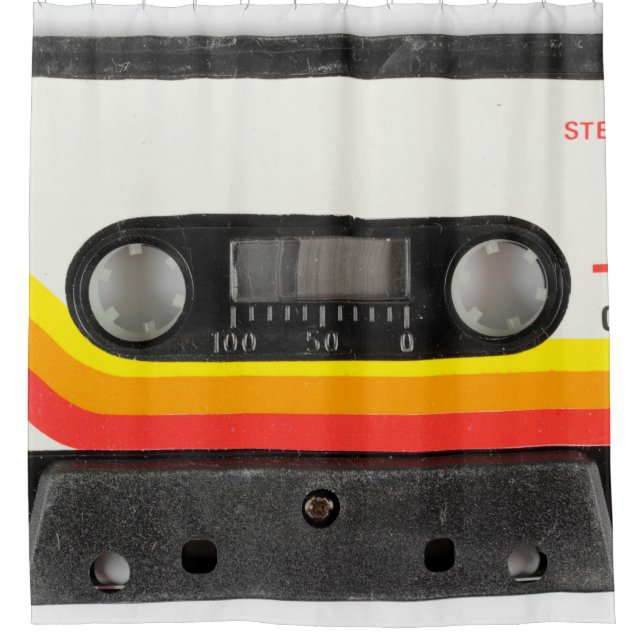 Music cassette shower curtain (Front)
