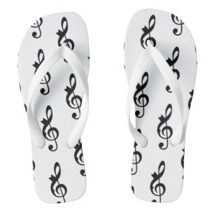 Music Cat Clef  Flip Flops