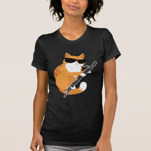 Music Cat Sunglasses Bassoonist Musician Bassoon T-Shirt