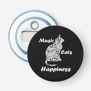Music Cats Happiness - Musician Lover Quote Bottle Opener