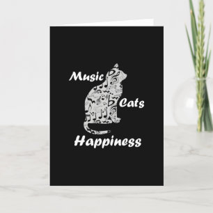 Music Cats Happiness - Musician Lover Quote Card