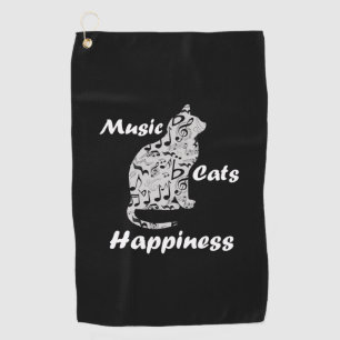 Music Cats Happiness - Musician Lover Quote Golf Towel