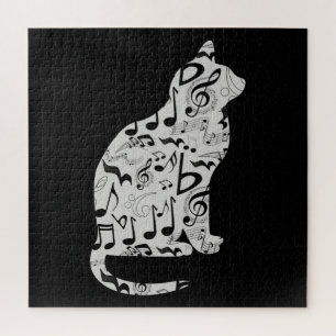 Music Cats Happiness - Musician Lover Quote Jigsaw Puzzle