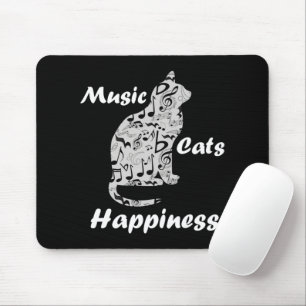 Music Cats Happiness - Musician Lover Quote Mouse Mat
