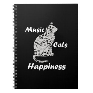 Music Cats Happiness - Musician Lover Quote Notebook