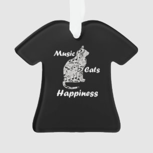 Music Cats Happiness - Musician Lover Quote Ornament