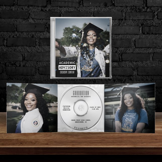 Music CD Album Cover Booklet Graduation Tri-Fold Announcement (Music CD Album Cover Booklet Graduation Tri-Fold Announcement
)
