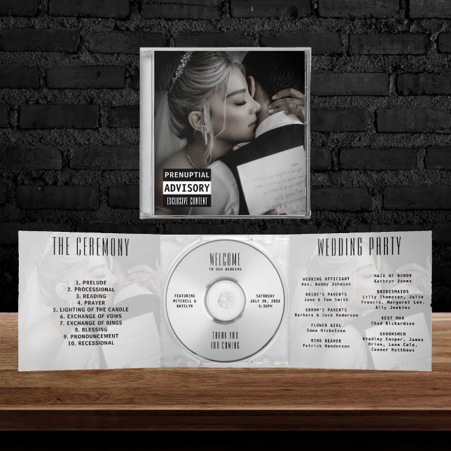 Music CD Album Cover Booklet Wedding Program Tri-Fold Invitation (Creator Uploaded)