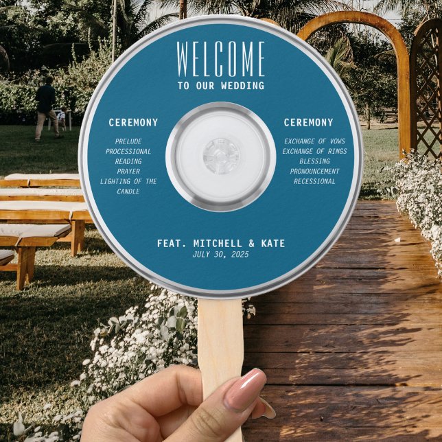 Music CD Blue Wedding Hand Fan (Music CD Blue Wedding Hand Fan
)